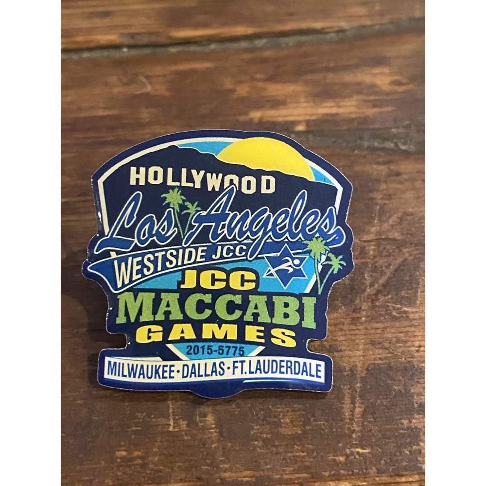 2015 HOLLYWOOD Los Angeles WESTSIDE JCC MACCABI GAMES Lapel Hat Pin